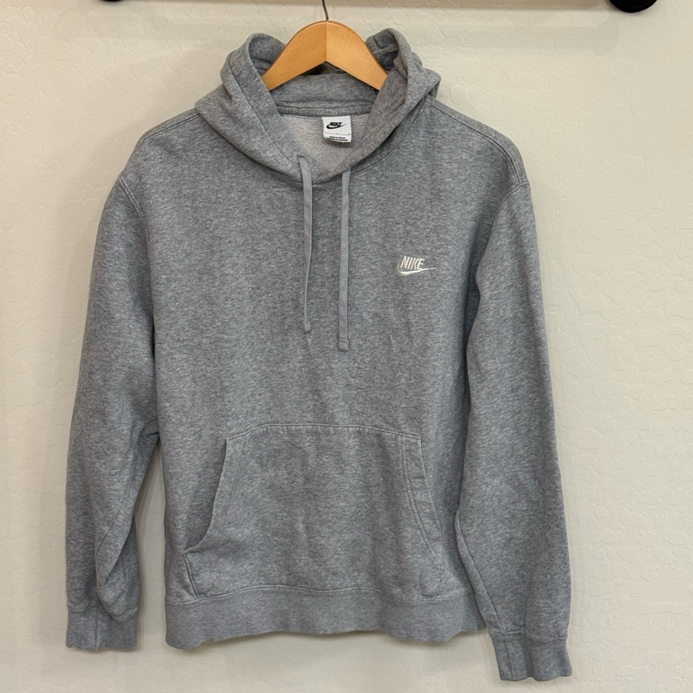 Nike Sportswear Club Fleece Pullover Hoodie Dark Grey Heather Activewear Large